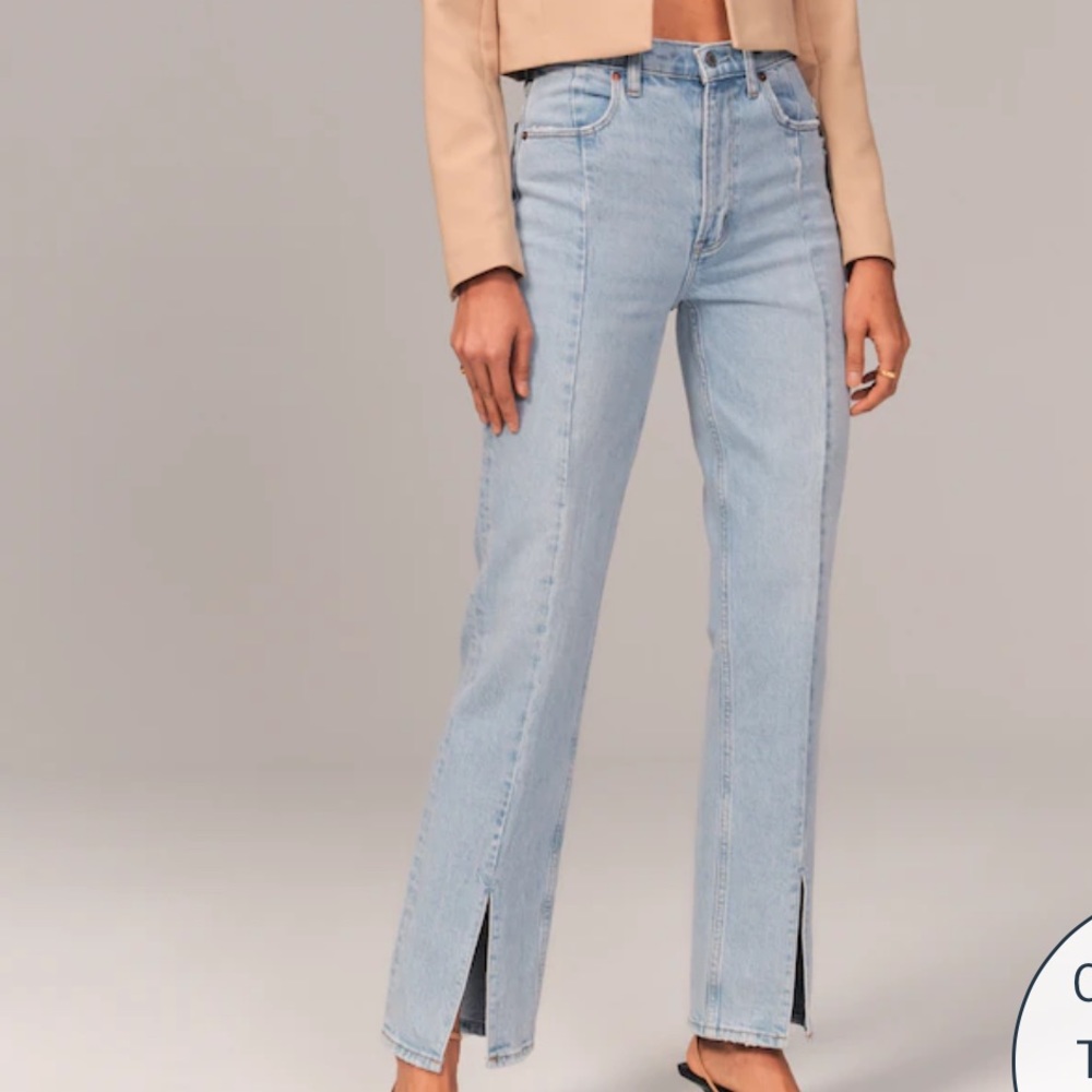 ABERCROMBIE 90’s straight ultra high rise split hem jeans SIZE 23 000S